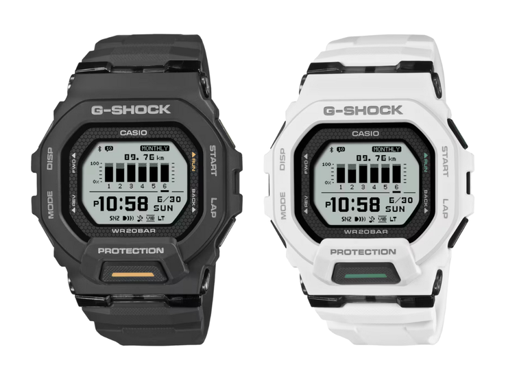 Klockorna Casio G-Shock GBD-200-1A1 (vänster) och GBD-200-7 (höger). (Bildkälla: Casio)