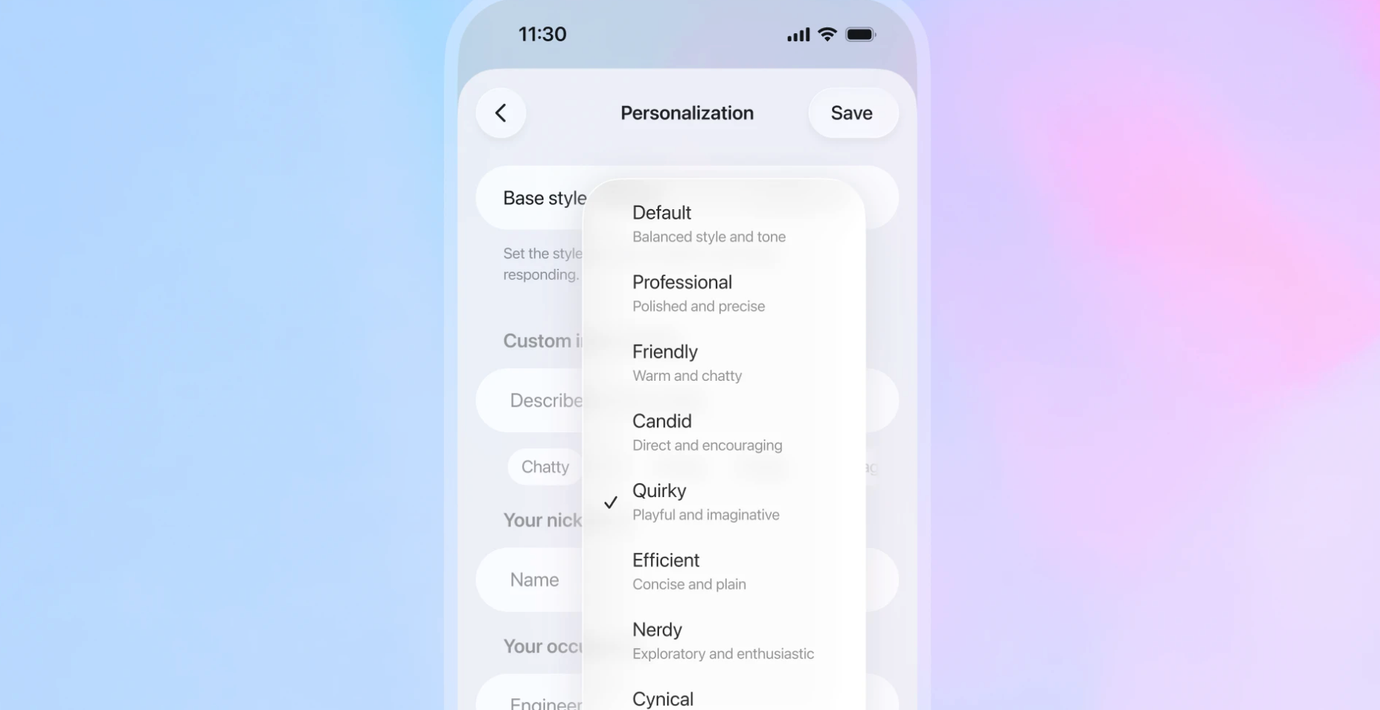Open AI ger Chat GPT flera nya personligheter
