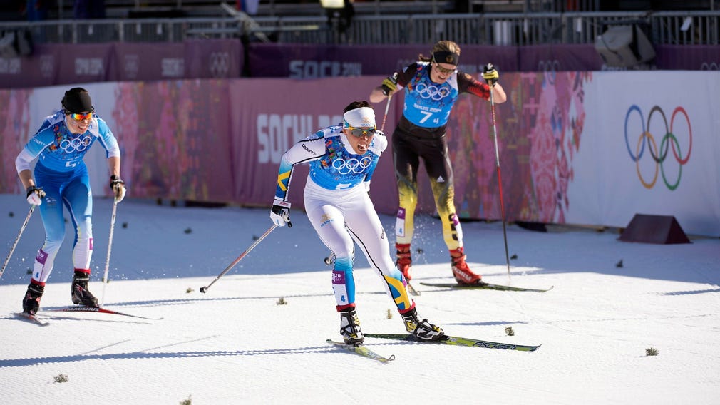 Charlotte Kalla avgjorde OS-stafetten 2014...