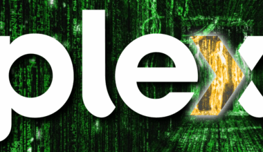 Plex logo with Matrix screenshot