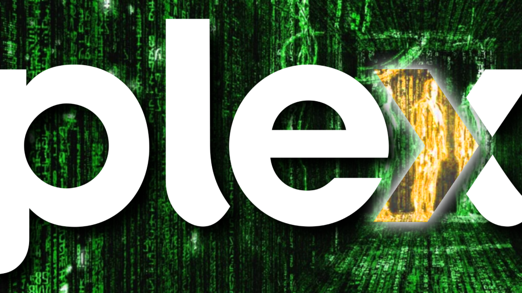 Plex logo with Matrix screenshot