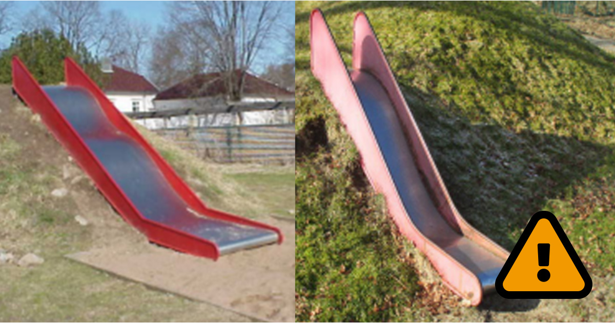 Hags återkallar släntrutschbana på grund av risk för att barn kan fastna