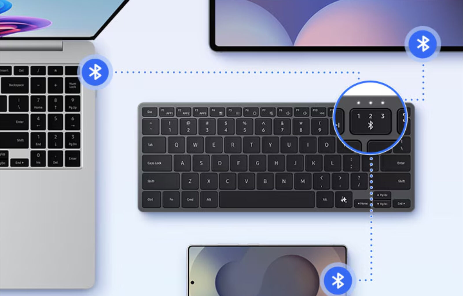 Samsung lanserar Smart Keyboard som konkurrerar med populära Logitech MX Keys Mini med Bluetooth 5.4 och trevägsanslutning till flera enheter