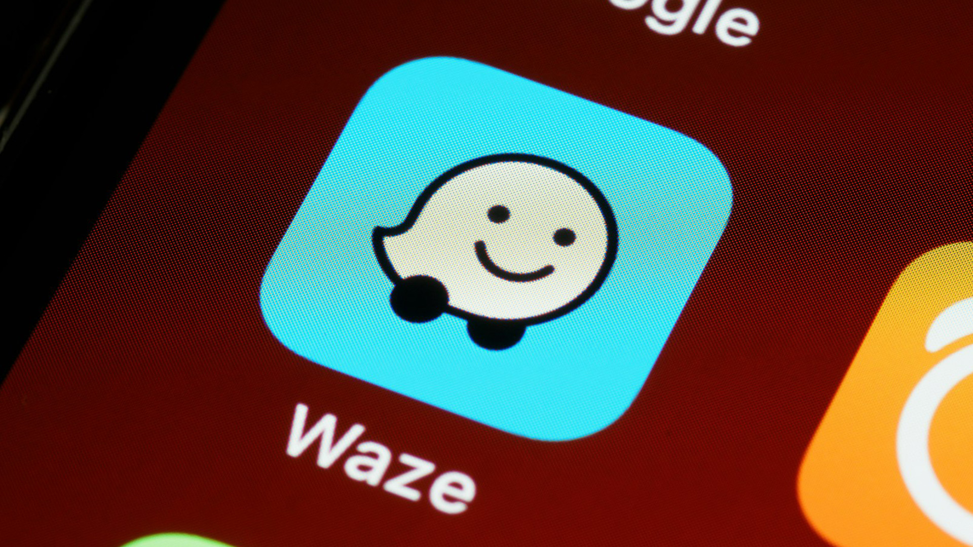Waze-appen p&aring; en telefon.