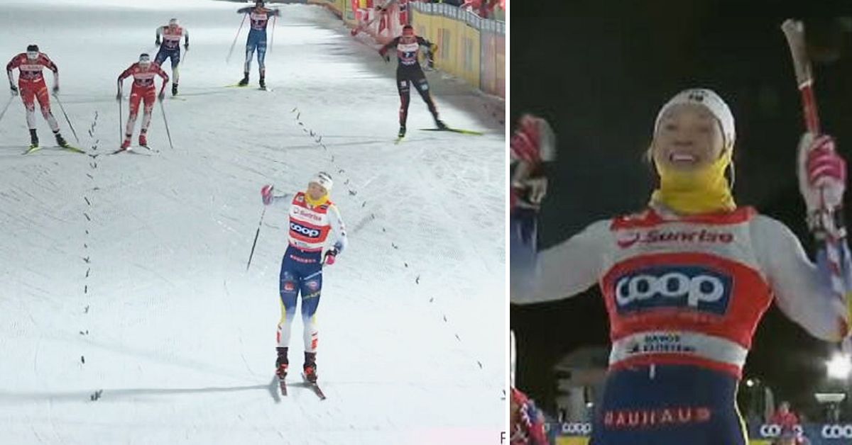 Längdskidor: Maja Dahlqvists ryck bakom vinsten i sprintstafetten i Davos