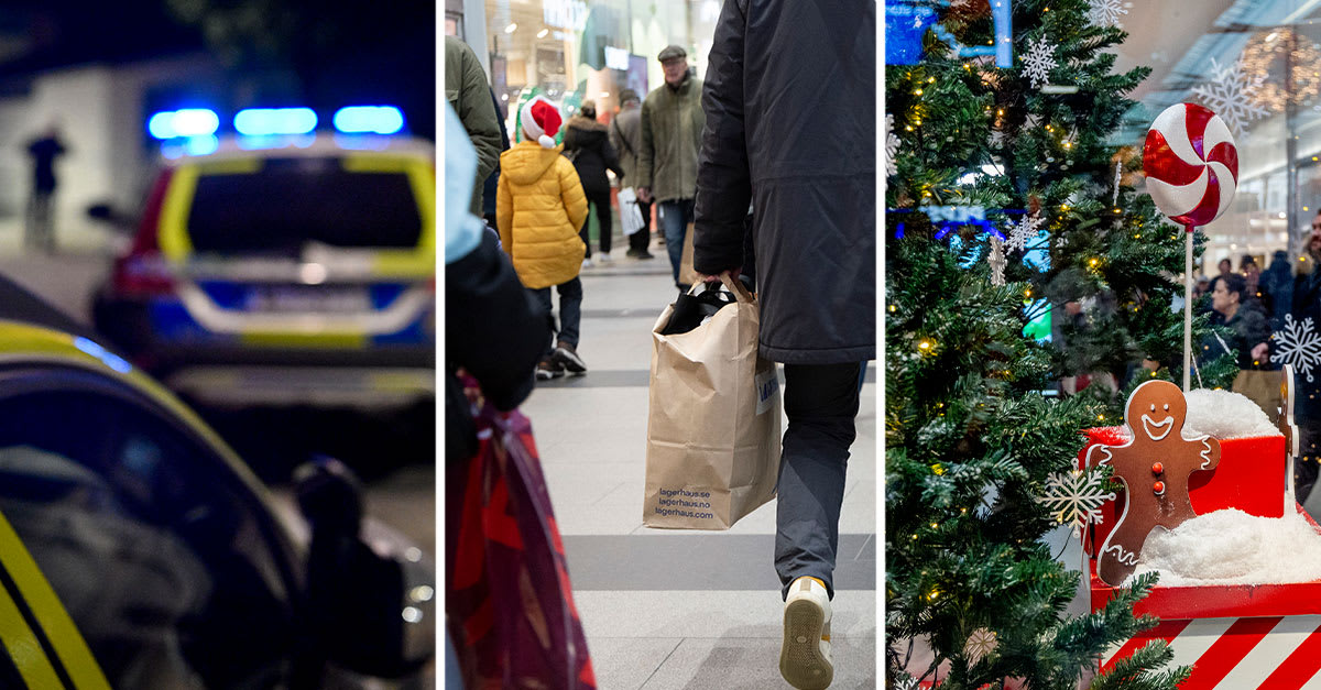 Polisutryckning mitt i julhandlen i Norrköping