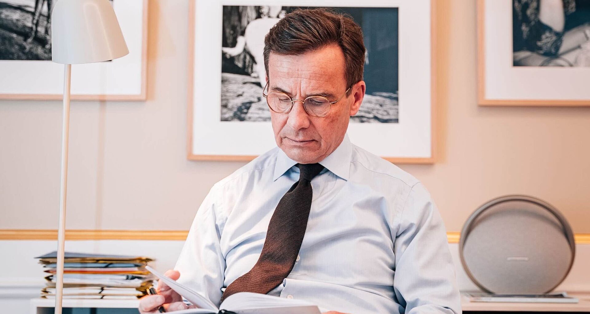 Här förbereder Kristersson Tidömötet i Strängnäs