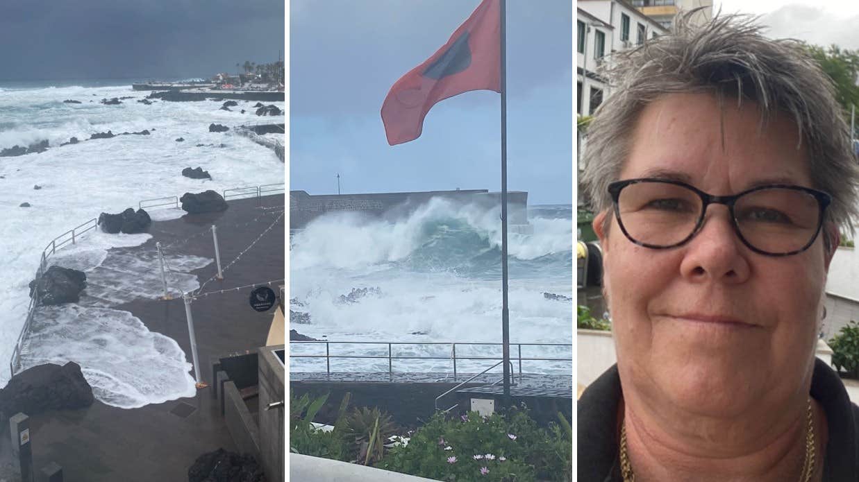 Svenska Elin är mitt i stormen på Kanarieöarna