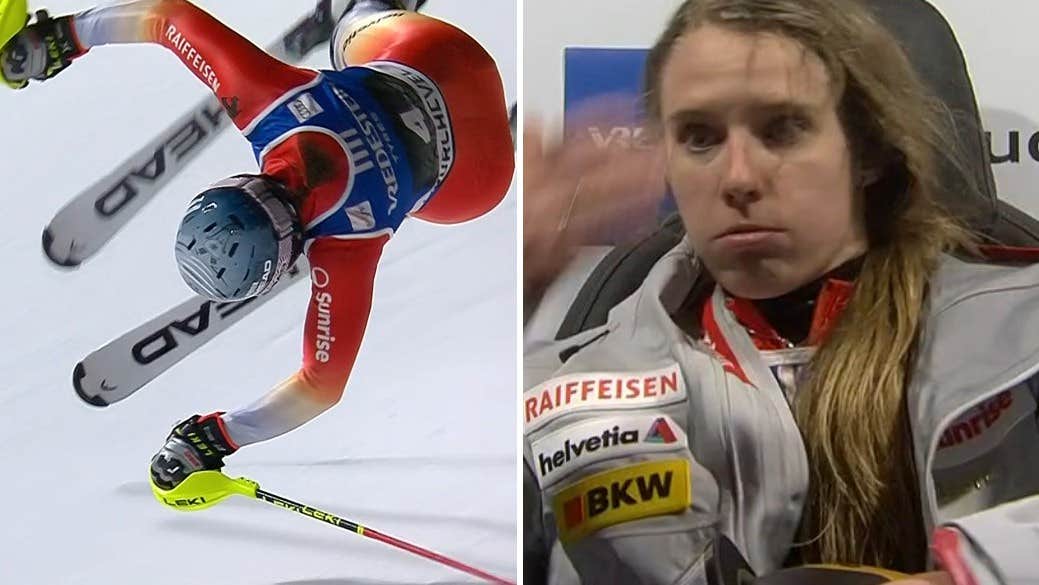 Wendy Holdener vurpade rejält – efter målgång