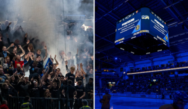 HV71 mot Djurgården sköts upp på grund av pyroteknik