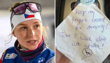 Skidskyttestjärnans chock efter lappen från flygvärdinnan | Skidskytte