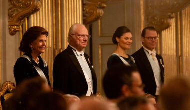 Kungen och Kronprinsessparet vid Svenska Akademiens högtidssammankomst.