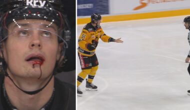 Ishockey: Markus Nurmi fick klubba i ansiktet – visades själv ut