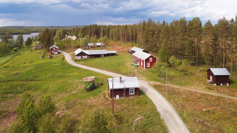 Glesbygdsbebyggelse i Norrbotten, Sverige.
