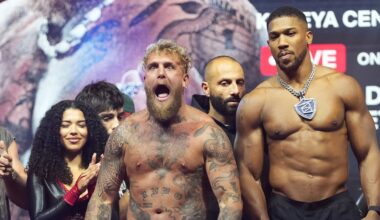 Boxning: Anthony Joshuas varning till Jake Paul på invägningen: ”Jag kommer att spöa skiten ur dig”