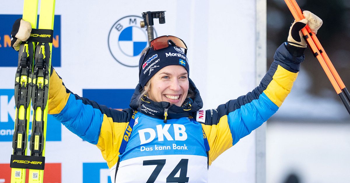 Skidskytte: Anna Magnusson på pallen efter rysare i jaktstarten