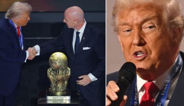 Se när Trump får Fifas fredspris i spelaren.