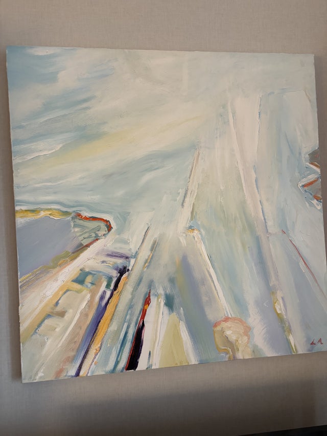 En av tavlorna som visar Leifs abstrakta stil som en ”ljusets drömmare”.