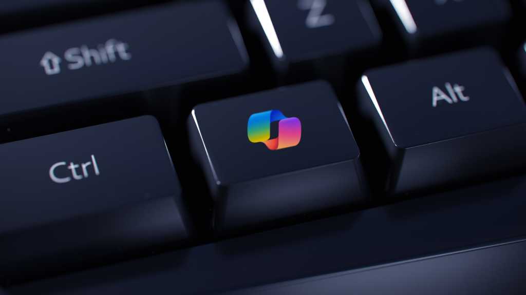 image of the copilot icon on a keyboard key