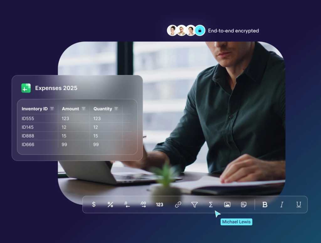 Proton Sheets spreadsheet app