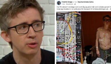 Fredrik Strage på sjukhus – har fått karotisdissektion, en bristning i en halspulsådern