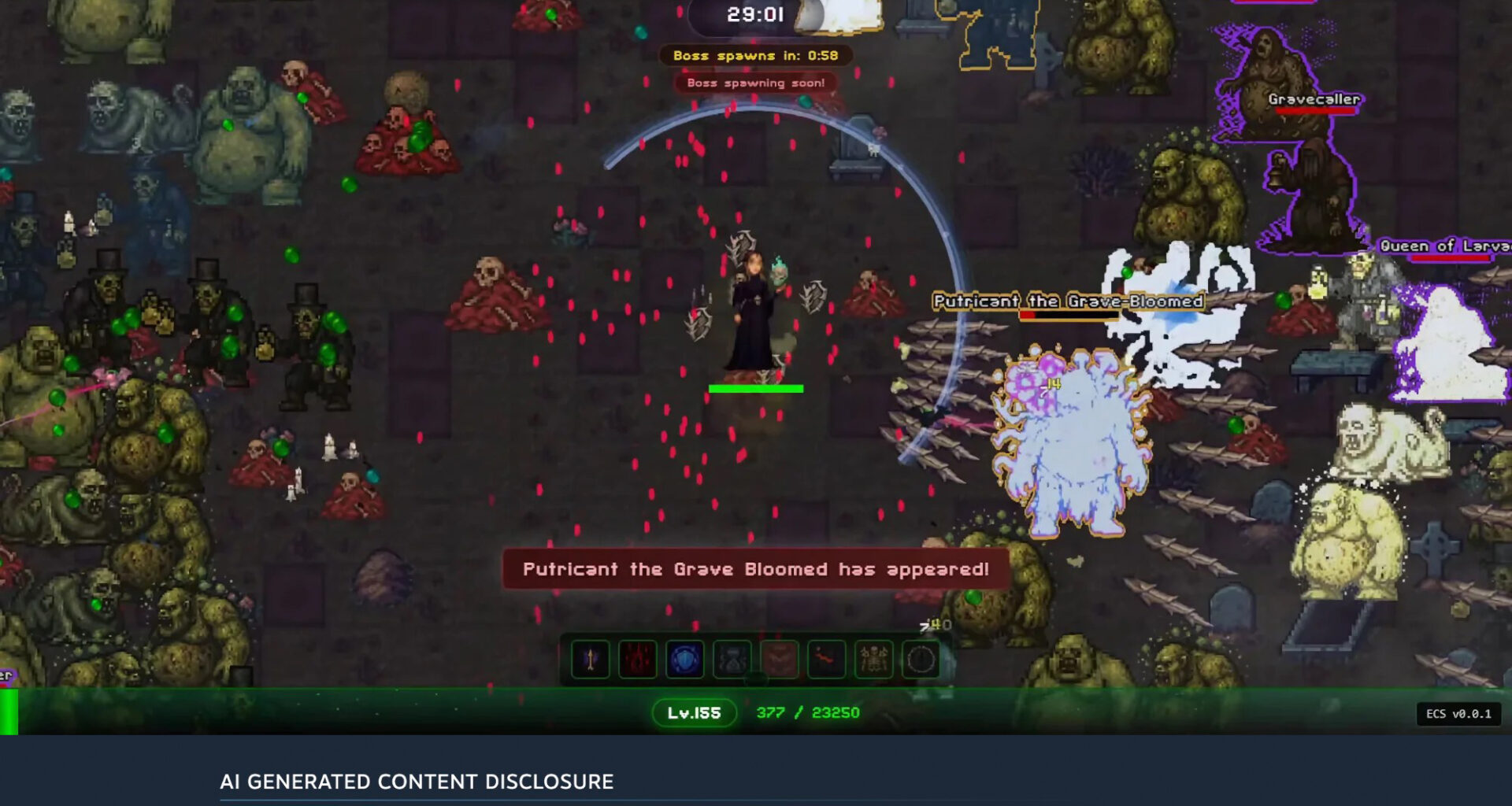 Spelet Codex Mortis är helt skapat med AI. Vampire Survivors-liknande spel.