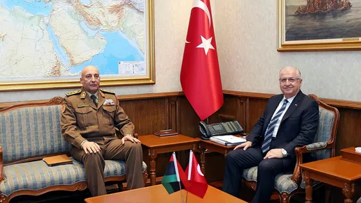 Libyens arméchef Mohammad Ali al-Haddad träffade Turkiets försvarsminister Yasar Guler under besöket i Ankara.