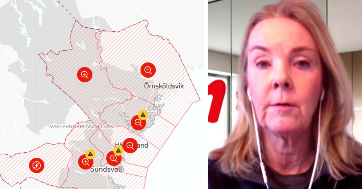 Tusentals utan ström i Västernorrland efter stormen Johannes