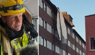 Tak på Hotell Södra berget i Sundsvall har blåst bort: ”Blåser orkanstyrka här”