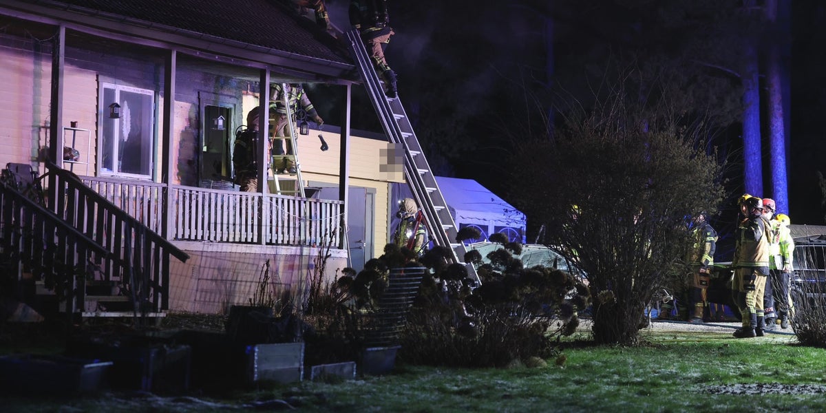 Villabrand nära Vänge utanför Uppsala