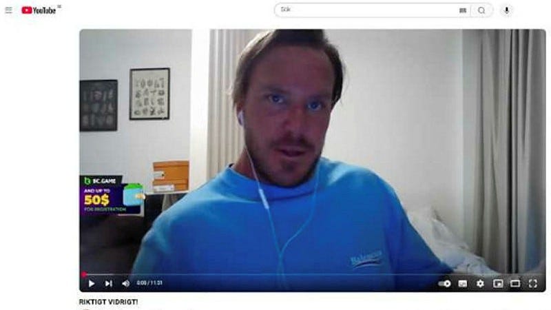 Exempel på hur det kan se ut på ”Chrippas” Youtube-kanal.