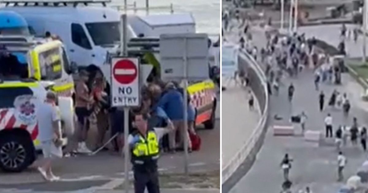 Skottlossning på Bondi beach i Sydney