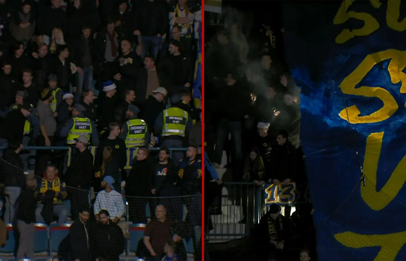 08-derbyt sköts upp – efter pyro: "Undrar vad fan som händer"