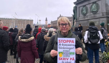 Helene Högberg Kessy protHelene Högberg Kessy protesterar mot sänkt a-kassa.esterar mot sänkt a-kassa.