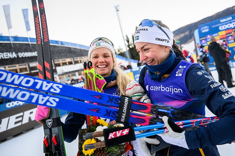 Dubbla pallplatser för damerna i den nya distansen i Tour de Ski - Svenska Skidförbundet
