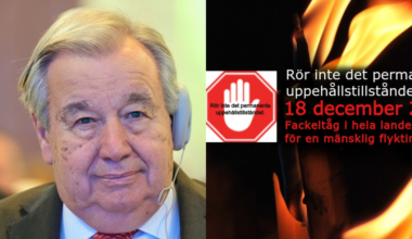 Fackeltåg till stöd för permanenta uppehållstillstånd  