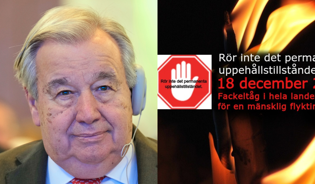 Fackeltåg till stöd för permanenta uppehållstillstånd  