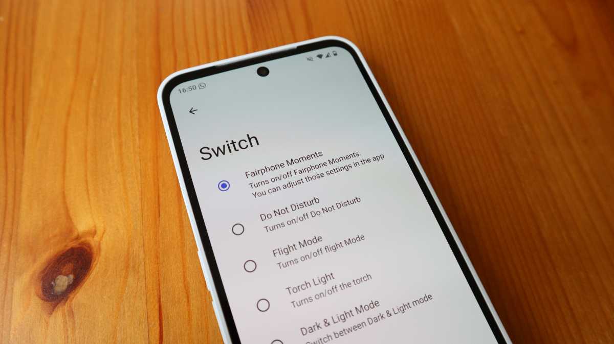 Fairphone Gen 6 Switch button