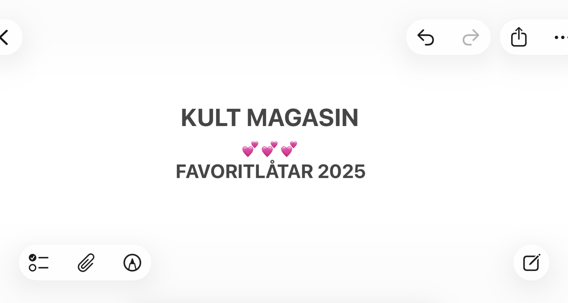 KULT Magasins favoritlåtar 2025