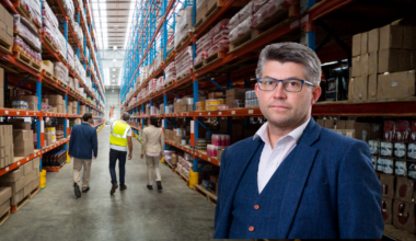 Johan Dalén i kollage med en lagerlokal