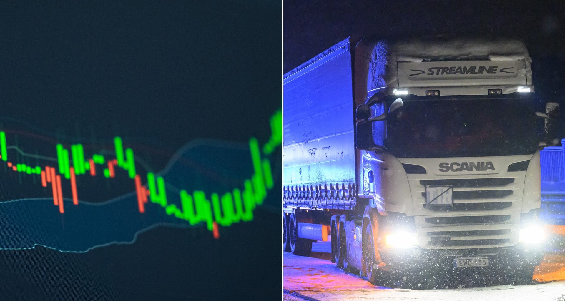 Tung dag för lastbilar och läkemedel när börsen föll