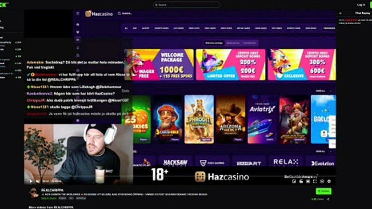 Exempel på hur det kan se ut när ”Chrippa” spelar kasino för sin publik.