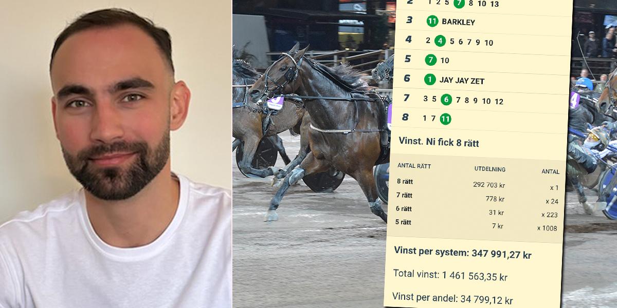 Robert Lipovac satte åtta rätt på V85 – drog in 1,4 miljoner