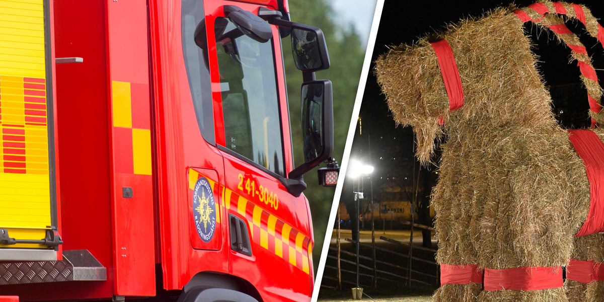 Julbocken i Fole brann ner – räddningstjänsten var på plats