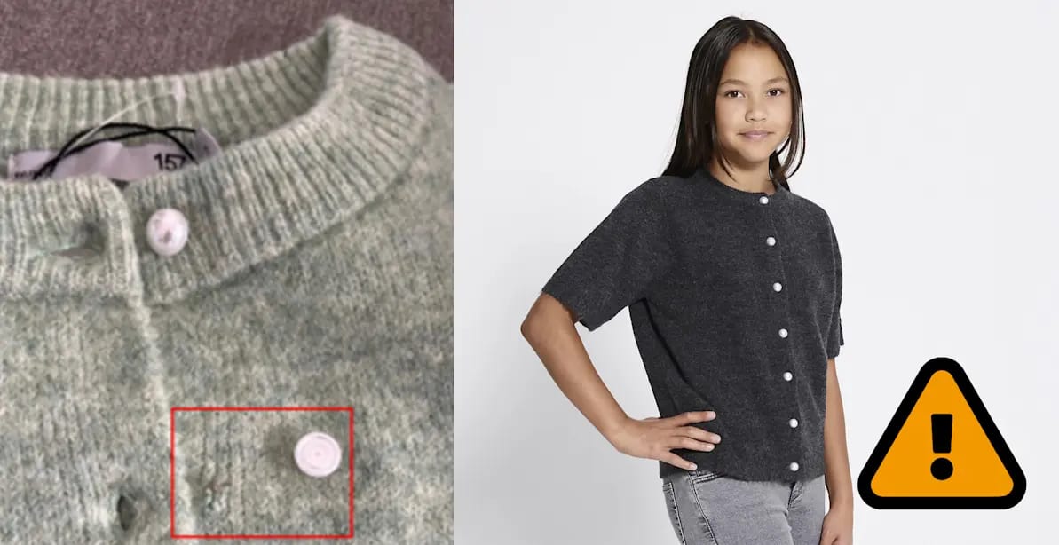 Kofta för barn återkallas – risk för kvävning