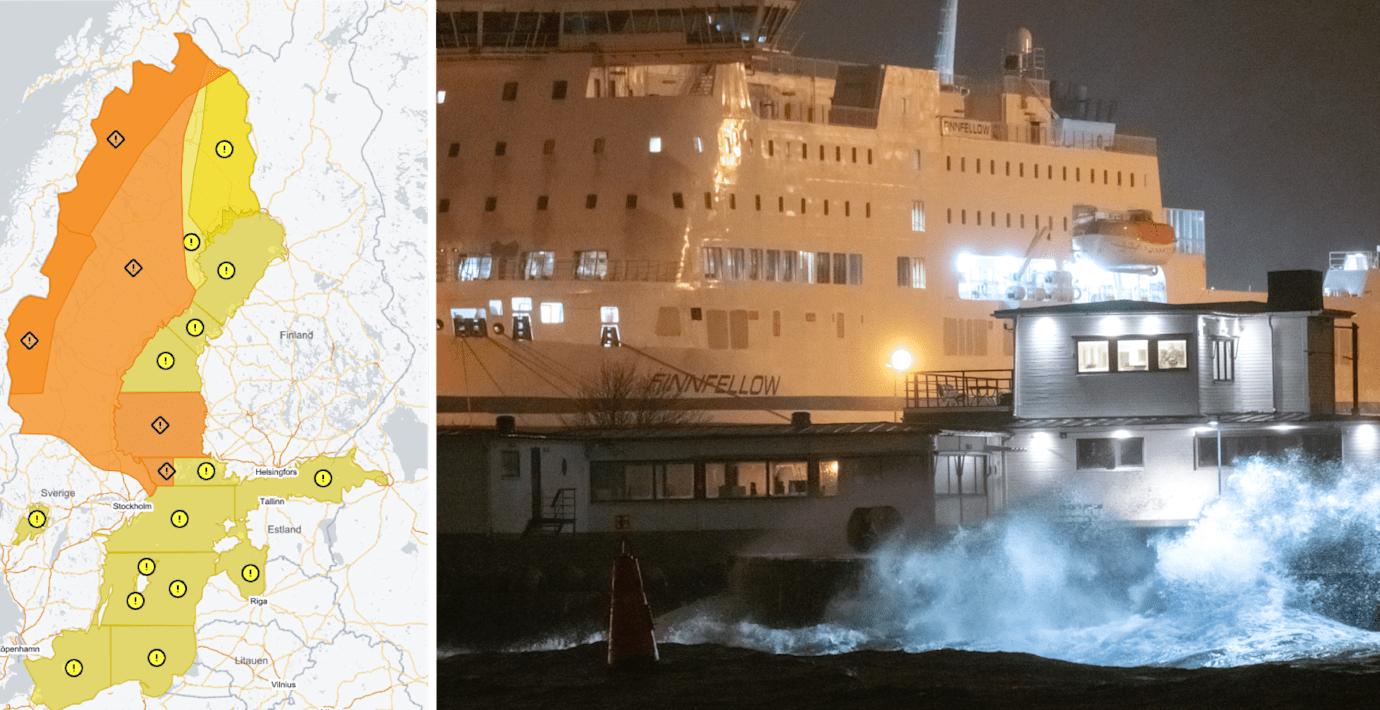 Stormen Johannes drar in – orange varningar över halva Sverige: Färjor ställs in