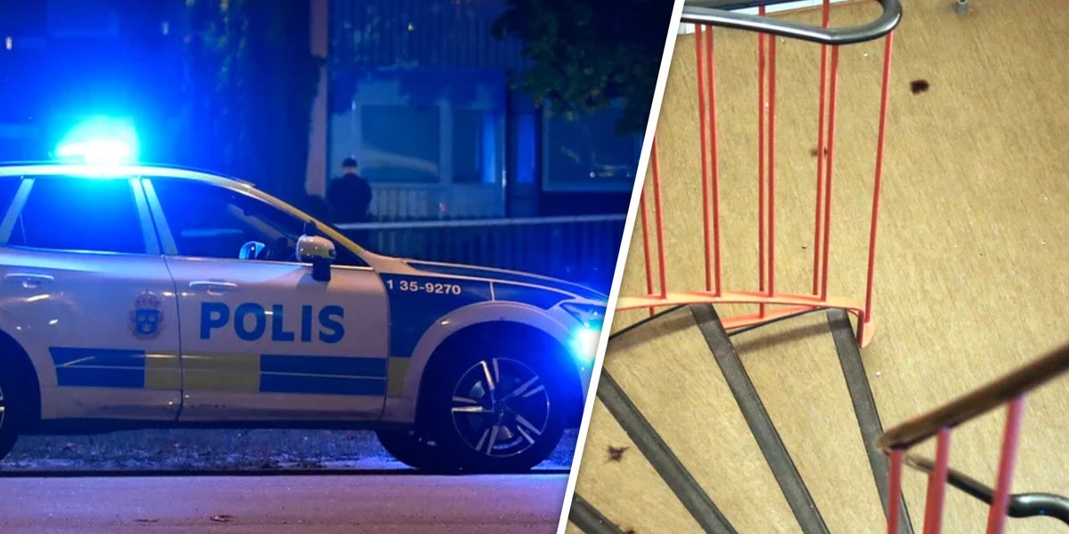 Smällare kastades in i trapphuset på Gråbo