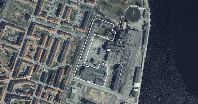 Inringat område visar Lappen 9 och Lappen 20 där Tosito och Lustgården vill skapa fler bostäder och kontor i framtiden. Högst upp i bild ses Munksjöparken.