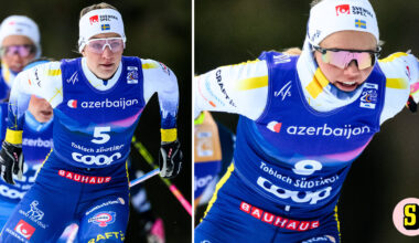 Emma Ribom och Moa Ilar på pallen i tredje etappen i Tour de Ski