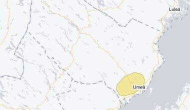 Varning för kraftigt snöfall och ishalka omkring Umeå